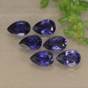 Gemas de iolita azul natural de 2,27 ct, en forma de pera, VS