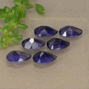 Gemas de iolita azul natural de 2,27 ct, en forma de pera, VS