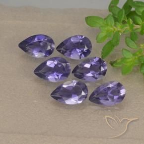 Gemas de iolita violeta natural de 1,65 ct, en forma de pera, VS