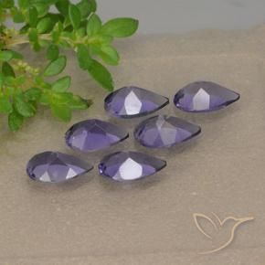 Gemas de iolita violeta natural de 1,65 ct, en forma de pera, VS