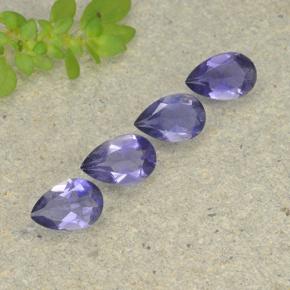 Gemas de iolita violeta natural de 1,19 ct, en forma de pera, VS