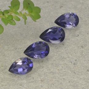 Gemas de iolita violeta natural de 1,31 ct, en forma de pera, VS