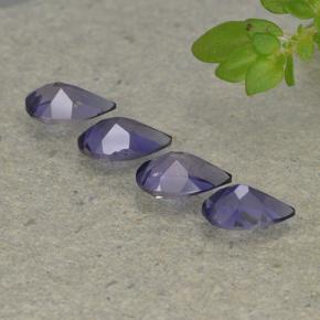Gemas de iolita violeta natural de 1,31 ct, en forma de pera, VS