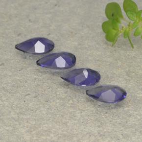 Gemas de iolita violeta natural de 1,11 ct, en forma de pera, VS