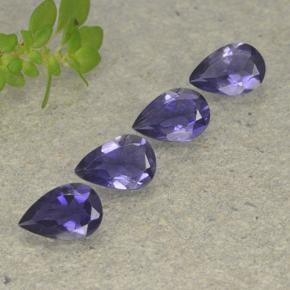 Gemas de iolita violeta natural de 1,18 ct, en forma de pera, VS