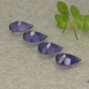 Gemas de iolita violeta natural de 1,18 ct, en forma de pera, VS