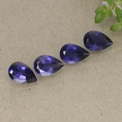 Gemas de iolita Violeta oscuro natural de 1.27 ct, En forma de pera, VS