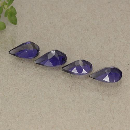 Gemas de iolita violeta natural de 1,34 ct, en forma de pera, VS