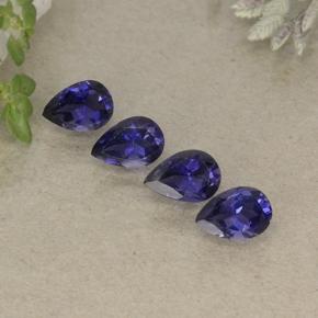 Gemas de iolita azul natural de 1,63 ct, en forma de pera, VS