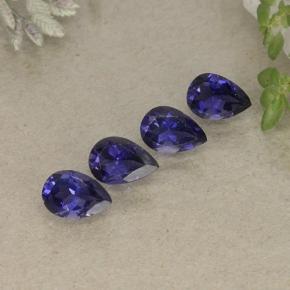 Gemas de iolita azul natural de 1,63 ct, en forma de pera, VS