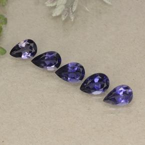 Gemas de iolita violeta natural de 1,74 ct, en forma de pera, VS