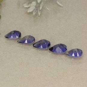 Gemas de iolita violeta natural de 1,74 ct, en forma de pera, VS