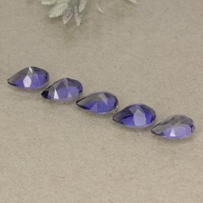 Gemas de iolita violeta natural de 1,74 ct, en forma de pera, VS