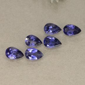 Gemas de iolita violeta natural de 2,04 ct, en forma de pera, VS