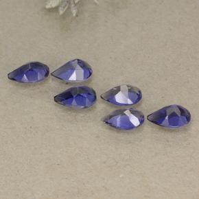 Gemas de iolita violeta natural de 2,04 ct, en forma de pera, VS