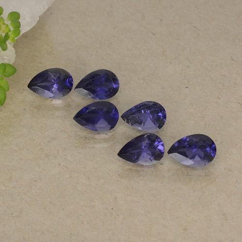 Gemas de iolita Azul oscuro natural de 2.28 ct, En forma de pera, VS