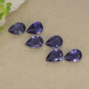 Gemas de iolita violeta natural de 1,60 ct, en forma de pera, VS