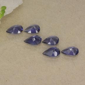 Gemas de iolita violeta natural de 1,60 ct, en forma de pera, VS