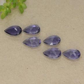 Gemas de iolita violeta natural de 1,68 ct, en forma de pera, VS