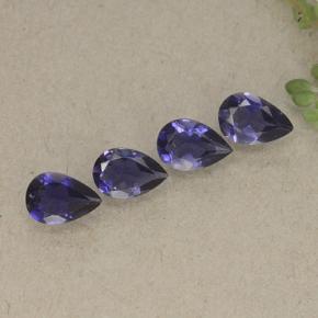 Gemas de iolita violeta natural de 1,26 ct, en forma de pera, VS