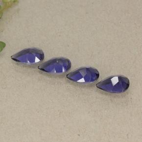 Gemas de iolita violeta natural de 1,26 ct, en forma de pera, VS