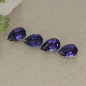 Gemas de iolita violeta natural de 1,41 ct, en forma de pera, VS