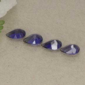 Gemas de iolita violeta natural de 1,41 ct, en forma de pera, VS