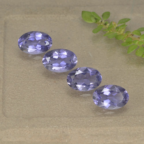 Gemas de iolita violeta natural de 1,52 ct, corte óvalo, VS