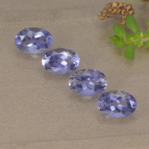 Gemas de iolita violeta natural de 1,73 ct, corte óvalo, VVS-VS