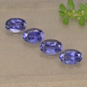Gemas de iolita violeta natural de 1,69 ct, corte óvalo, VS