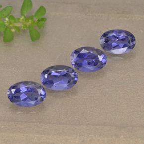 Gemas de iolita violeta natural de 1,69 ct, corte óvalo, VS