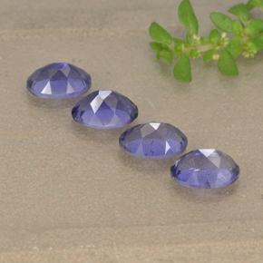 Gemas de iolita violeta natural de 1,69 ct, corte óvalo, VS