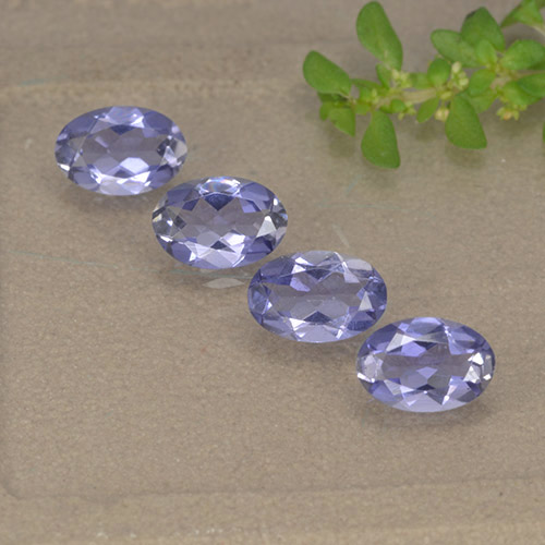 Gemas de iolita violeta natural de 1,28 ct, corte óvalo, VS