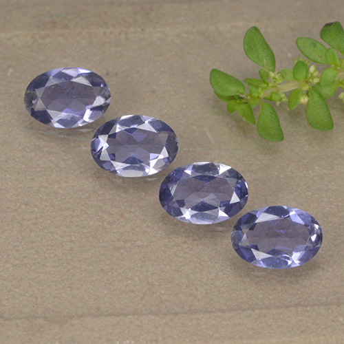 Gemas de iolita violeta natural de 1,23 ct, corte óvalo, VVS-VS