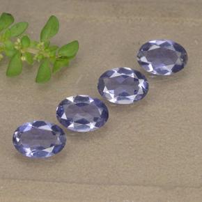 Gemas de iolita violeta natural de 1,23 ct, corte óvalo, VVS-VS