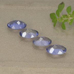 Gemas de iolita Azul violeta intenso natural de 1.41 ct, Corte Óvalo, VS