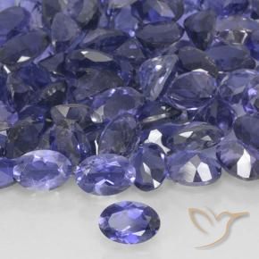 Iolita Azul plateado natural de 0.40 ct, Ovalada, VS