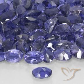 Iolita Azul plateado natural de 0.40 ct, Ovalada, VS