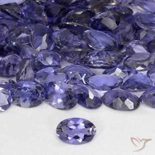 Iolita violeta natural de 0,37 ct, corte óvalo, VVS-VS