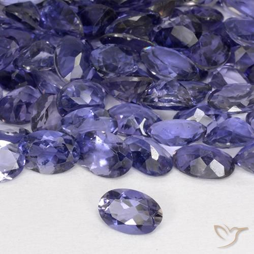 Iolita violeta natural de 0,37 ct, corte óvalo, VVS-VS