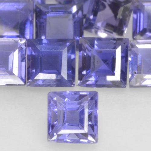 Iolita Azul violeta intenso natural de 0.15 ct, Cuadrado, VS