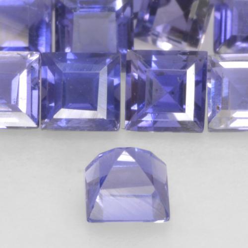 Iolita Azul violeta intenso natural de 0.15 ct, Cuadrado, VS