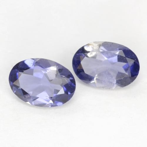 Gemas de iolita azul natural de 0,73 ct, corte óvalo, VS