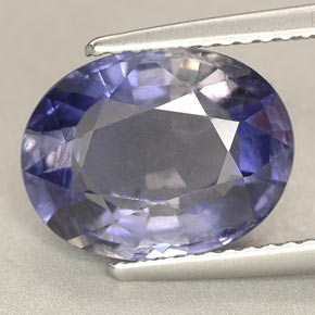 Iolita violeta natural de 3,58 ct, corte óvalo, VS-SI