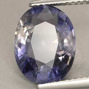 Iolita violeta natural de 3,58 ct, corte óvalo, VS-SI