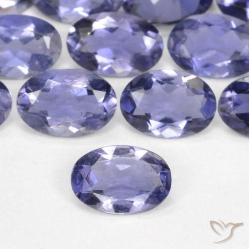 Iolita violeta natural de 0,32 ct, corte óvalo, VS