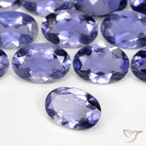 Iolita violeta natural de 0,32 ct, corte óvalo, VS