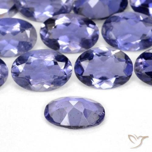 Iolita violeta natural de 0,32 ct, corte óvalo, VS