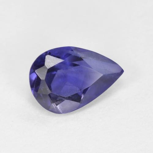 iolita Azul oscuro natural de 0.55 ct, En forma de pera, VS-SI