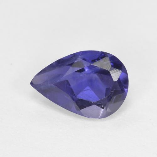 iolita Azul oscuro natural de 0.55 ct, En forma de pera, VS-SI